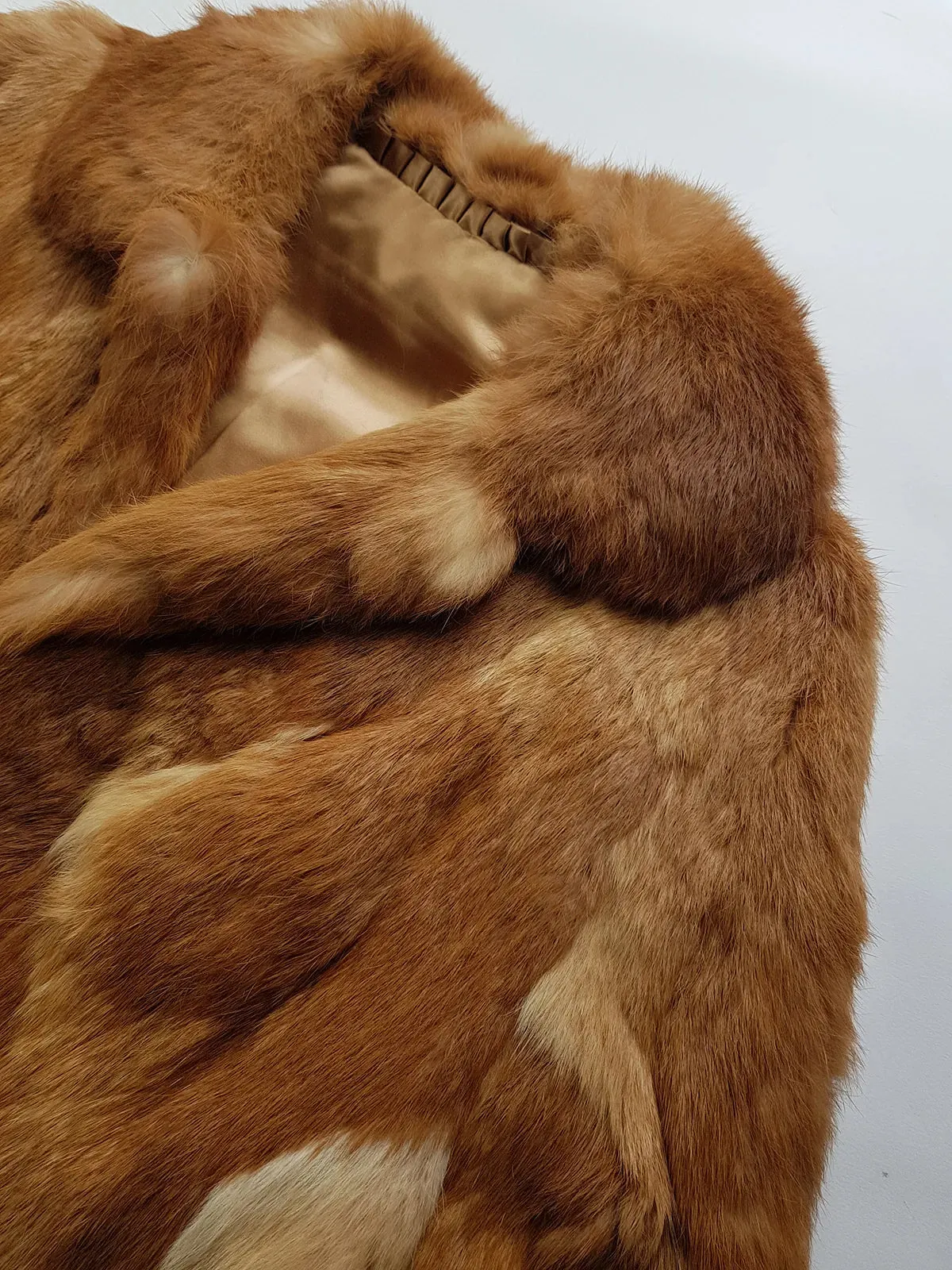 1960s Vintage Caramel Rabbit Fur Coat - Diamond Pattern - Rich Golden Caramel - Absolutely Gorgeous - Soft & Dreamy - Hip Length