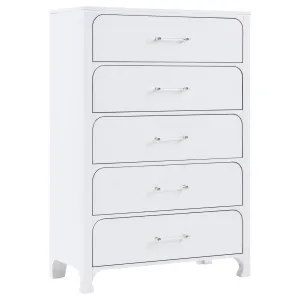 Anastasia 5-drawer Bedroom Chest Pearl White