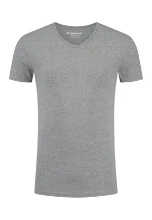 BODYFIT T-shirt V-neck - Grey Melange