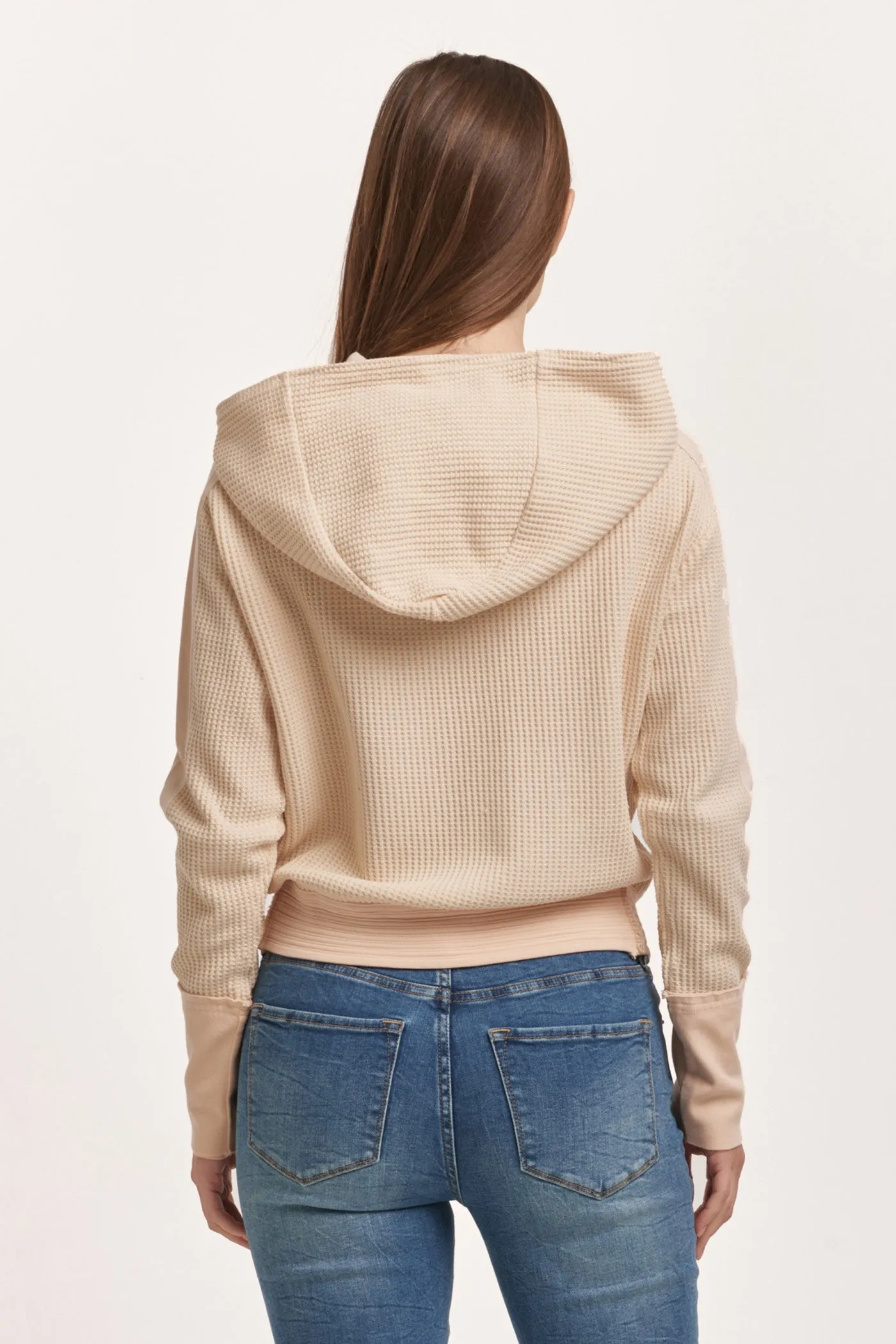 CARLY ZIP UP LONG SLEEVE JACKET CREAM