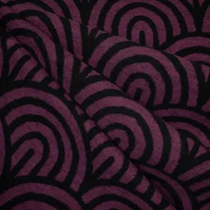 Curving Arches Jacquard Flannel Double Knit Plum/Black