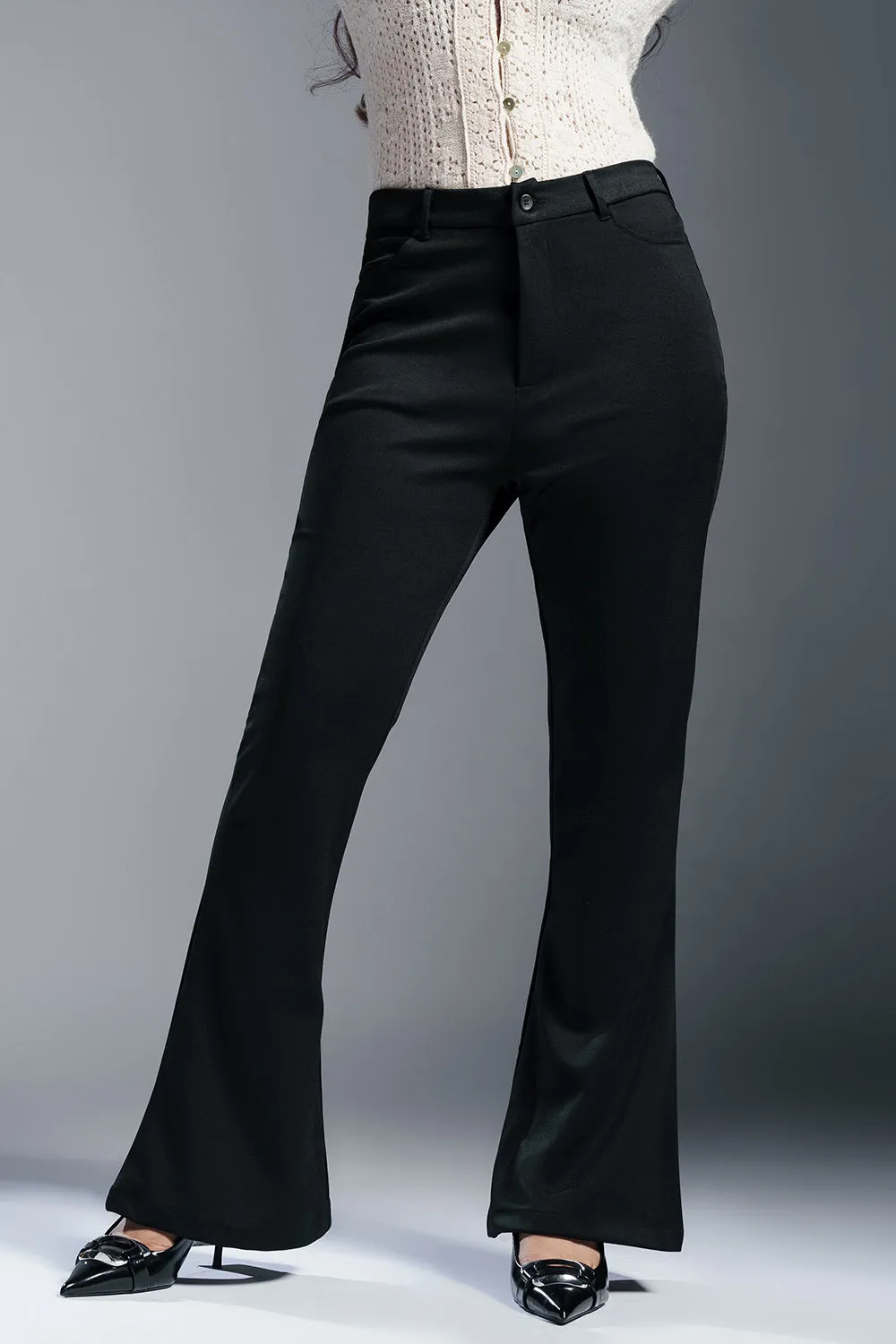 Dusk Black Bootcut Korean Pants