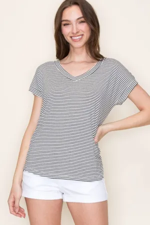 Everyday Striped V-Neck Tee