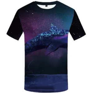 Fish T shirts Men Shark Shirt Print Galaxy Space T shirts Funny Animal T-shirts Graphic Abstract Tshirts Novelty Short Sleeve