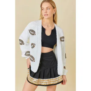 FOOTBALL SEQUIN PATCH CARDI