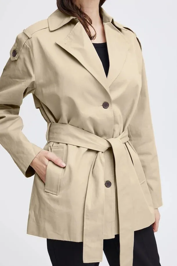 Fransa Cotton Short Trench Coat 20612877