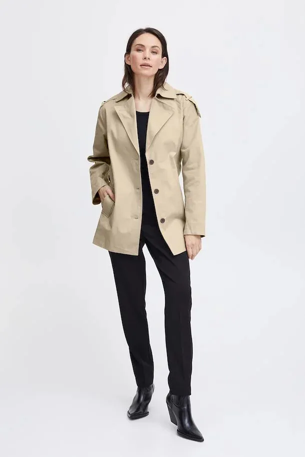 Fransa Cotton Short Trench Coat 20612877