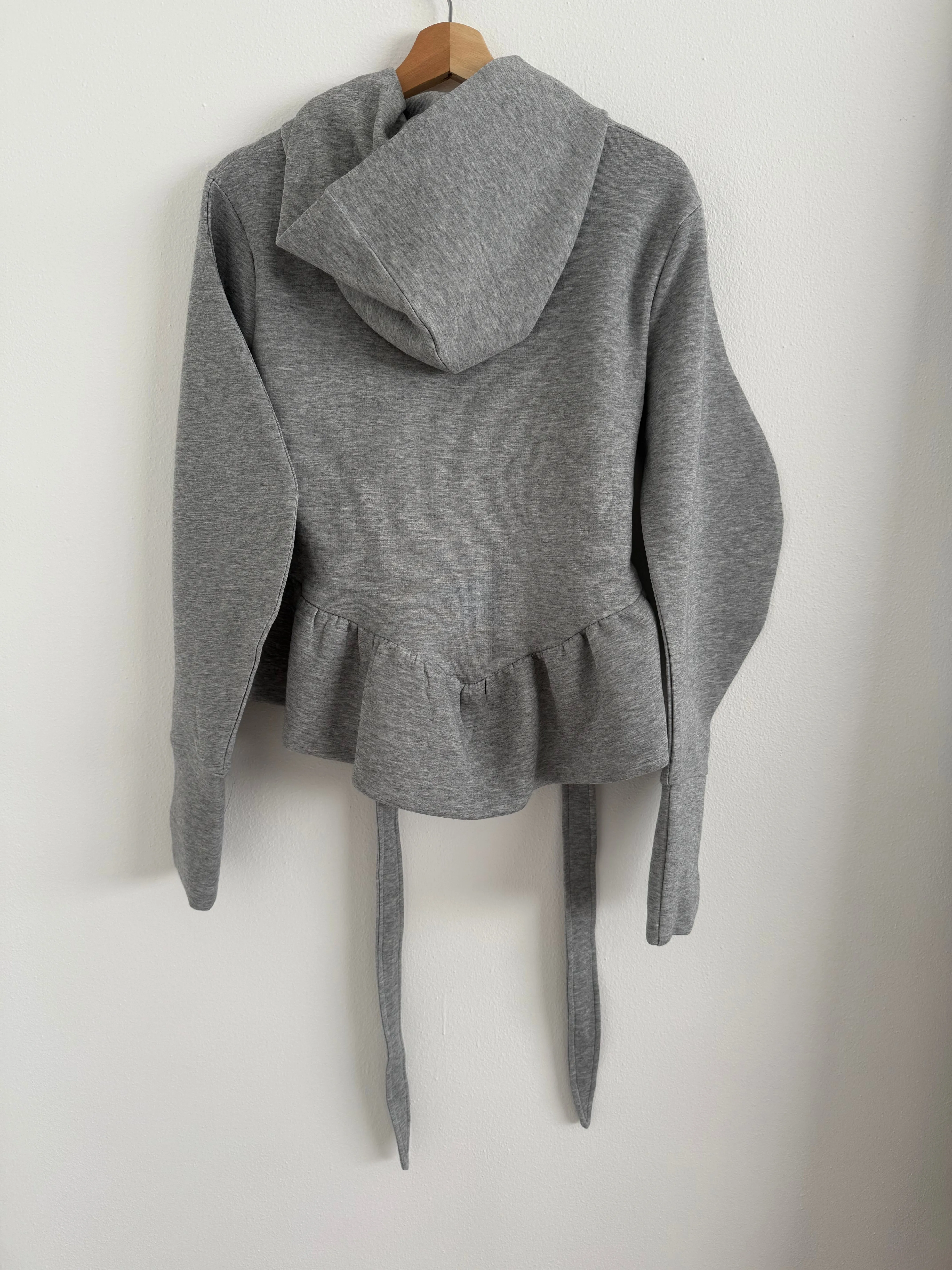 Gray quilted hoodie