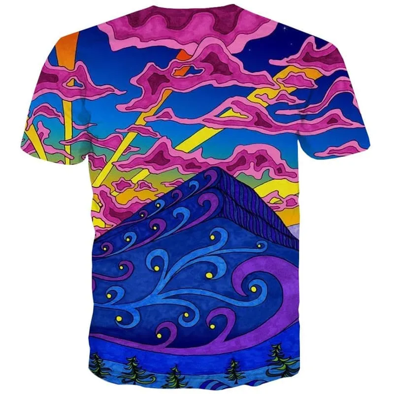 Hippie T shirt Men Cloud T-shirts 3d Galaxy Funny T shirts Colorful Tshirt Printed