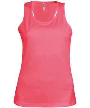 Ladies sports vest | Fluorescent Pink