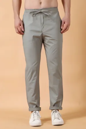 Light Grey Solid Stretch Cargo