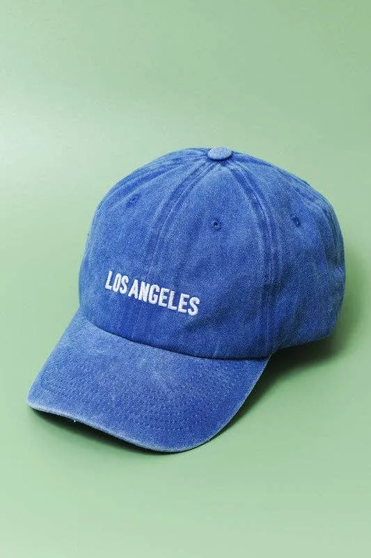 LOS ANGELES NEW YORK BASEBALL CAP HAT: LA BLACK