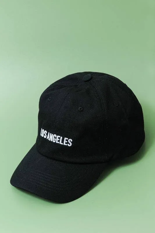 LOS ANGELES NEW YORK BASEBALL CAP HAT: LA BLACK