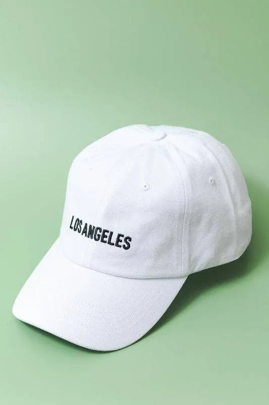 LOS ANGELES NEW YORK BASEBALL CAP HAT: LA BLACK