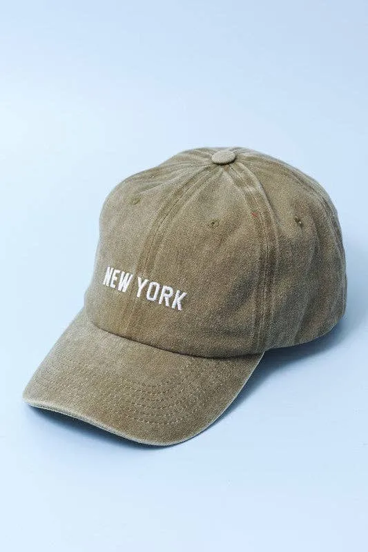 LOS ANGELES NEW YORK BASEBALL CAP HAT: LA BLACK