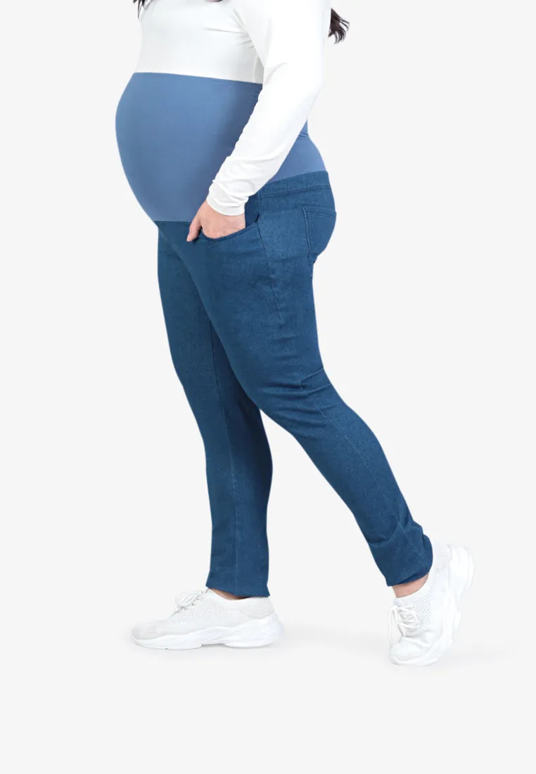 Majka Maternity Flexi Denim Jeggings - Blue