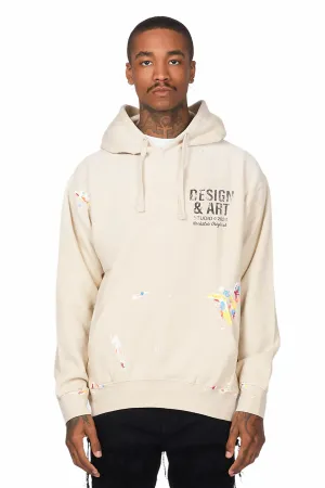 Mancha Beige Graphic Hoodie