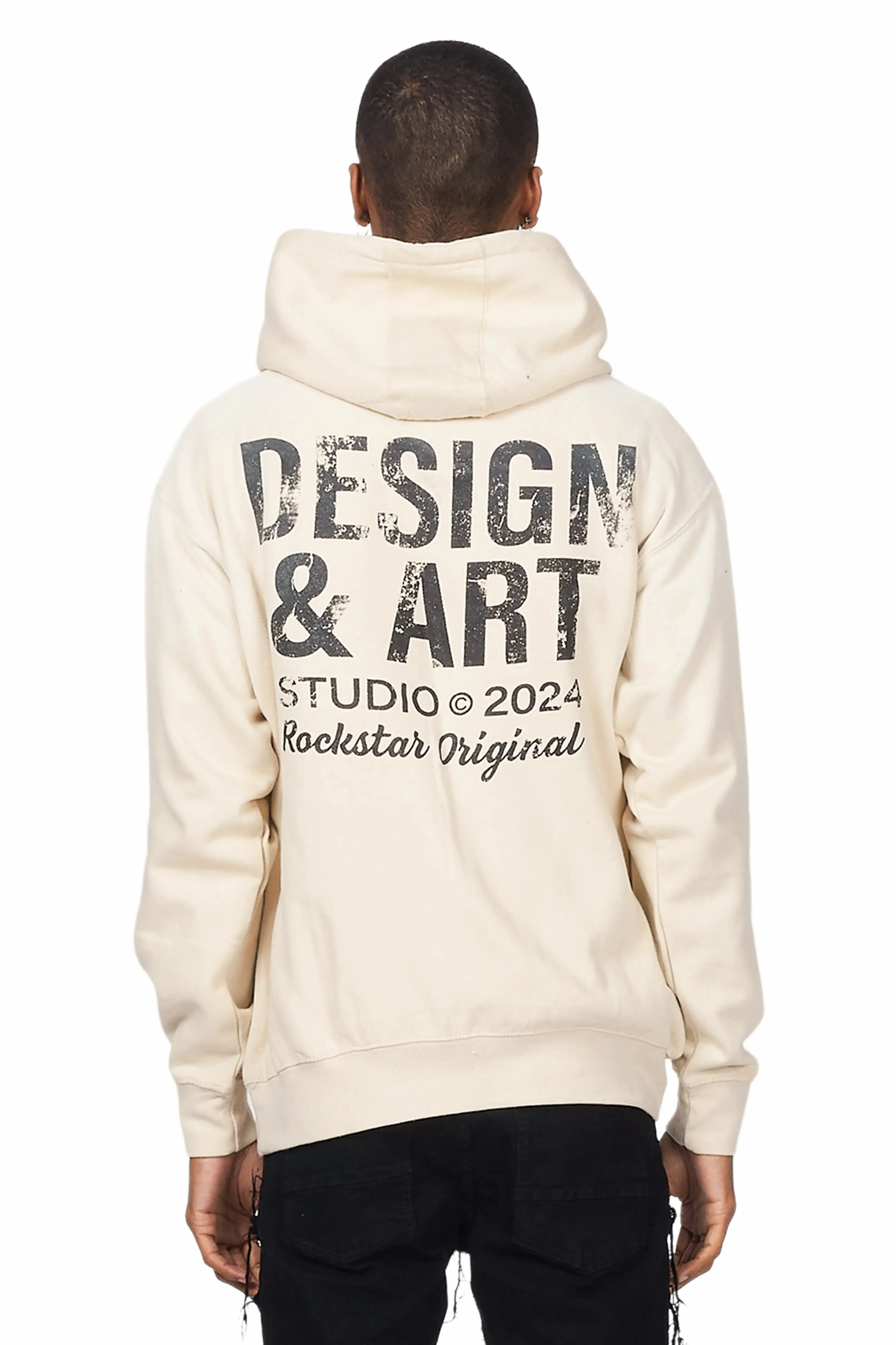 Mancha Beige Graphic Hoodie