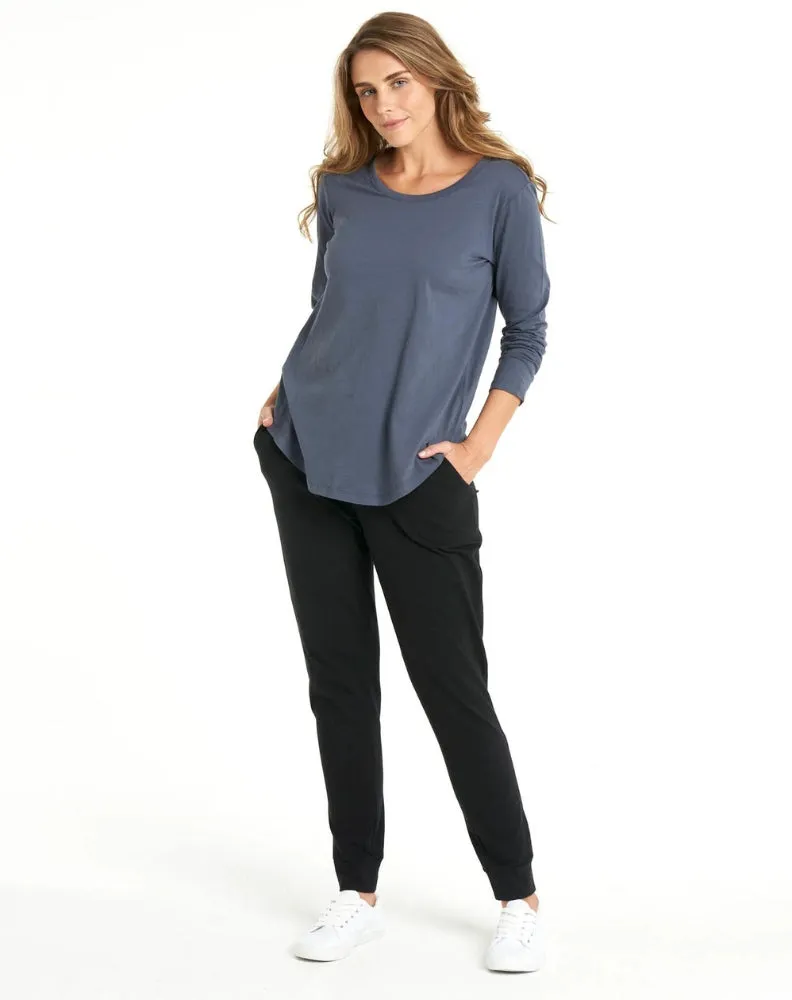 Megan Long Sleeve Top - Indi Blue