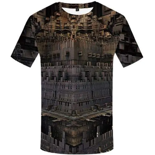 Metal T shirts Men Mechanical T-shirts 3d Psychedelic Shirt Print Military T-shirts Graphic Gothic Tshirt Anime Short Sleeve