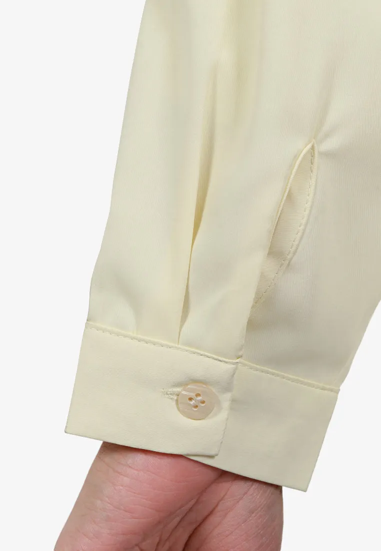 Mica Minimalist Work Button Shirt - Light Yellow