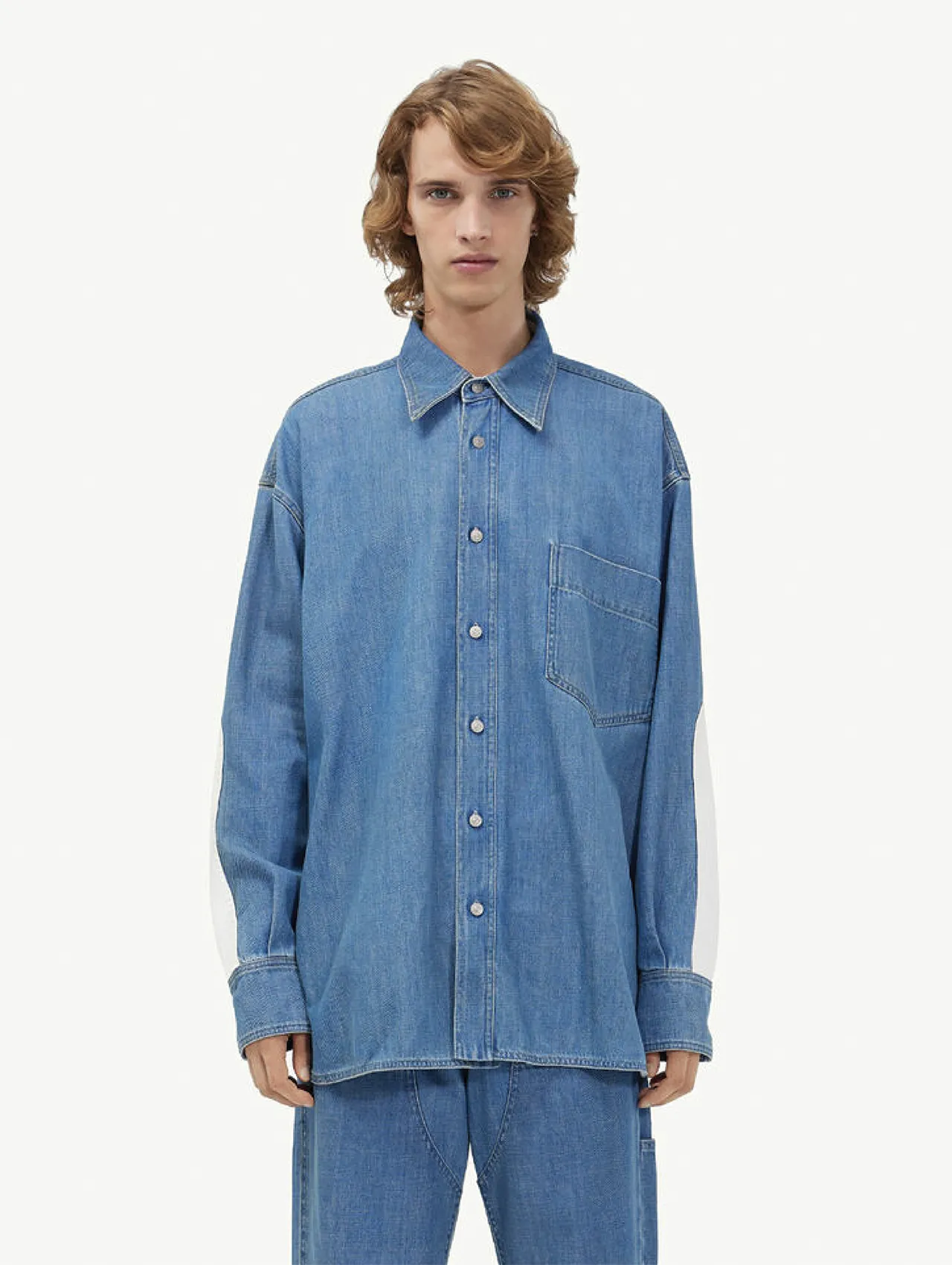 MM6 Blue Relaxed Denim Shirt