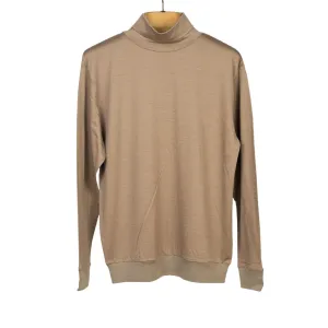 Mocha wool jersey turtleneck sweater