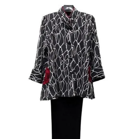 Moonlight Abstract Jacquard Button Jacket - 3428