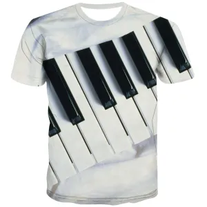 Music T shirts Men Instrument Tshirts Novelty Retro Tshirts Cool Electronic T shirts Funny