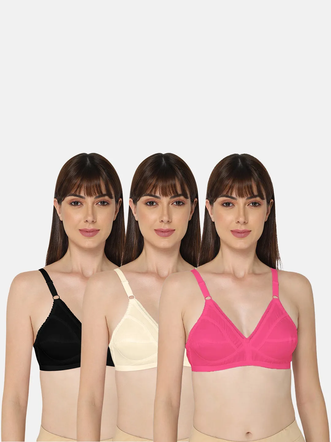 Naidu Hall Heritage Naturalle Bra Combo Pack – Soft, Supportive, and Comfortable Everyday Bras (C66)