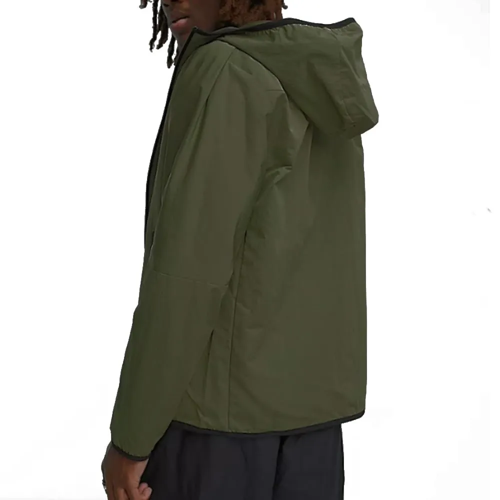 Nike Tech Woven Windbreaker Jacket Hooded Full Zip Lightweight Lined (US, Alpha, X-Large, Regular, Regular, Olive/Black)