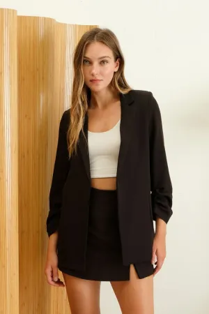 Notch Collar Shawl Collared Blazer