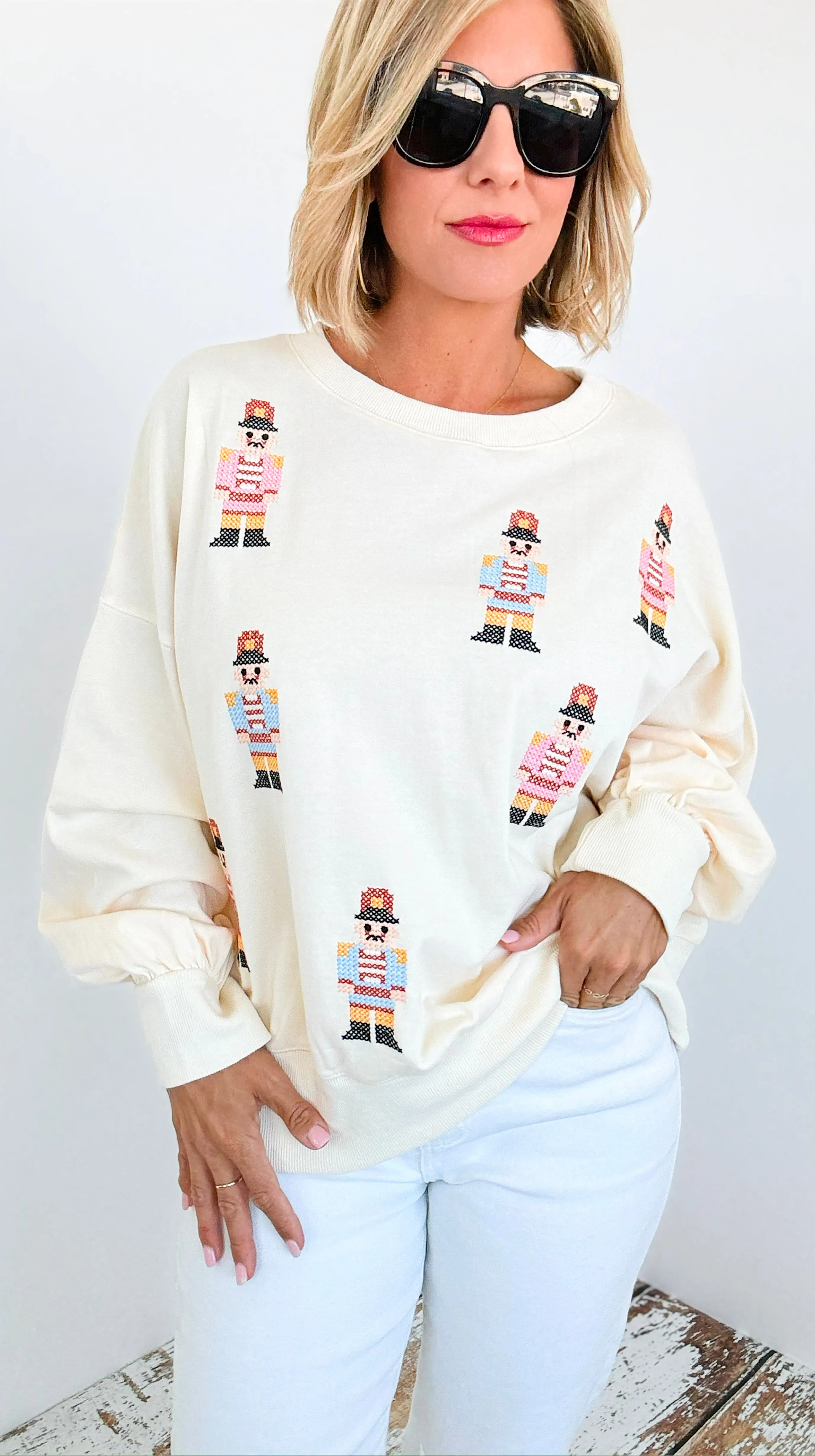 Nutcracker Cross Stitch Sweatshirt