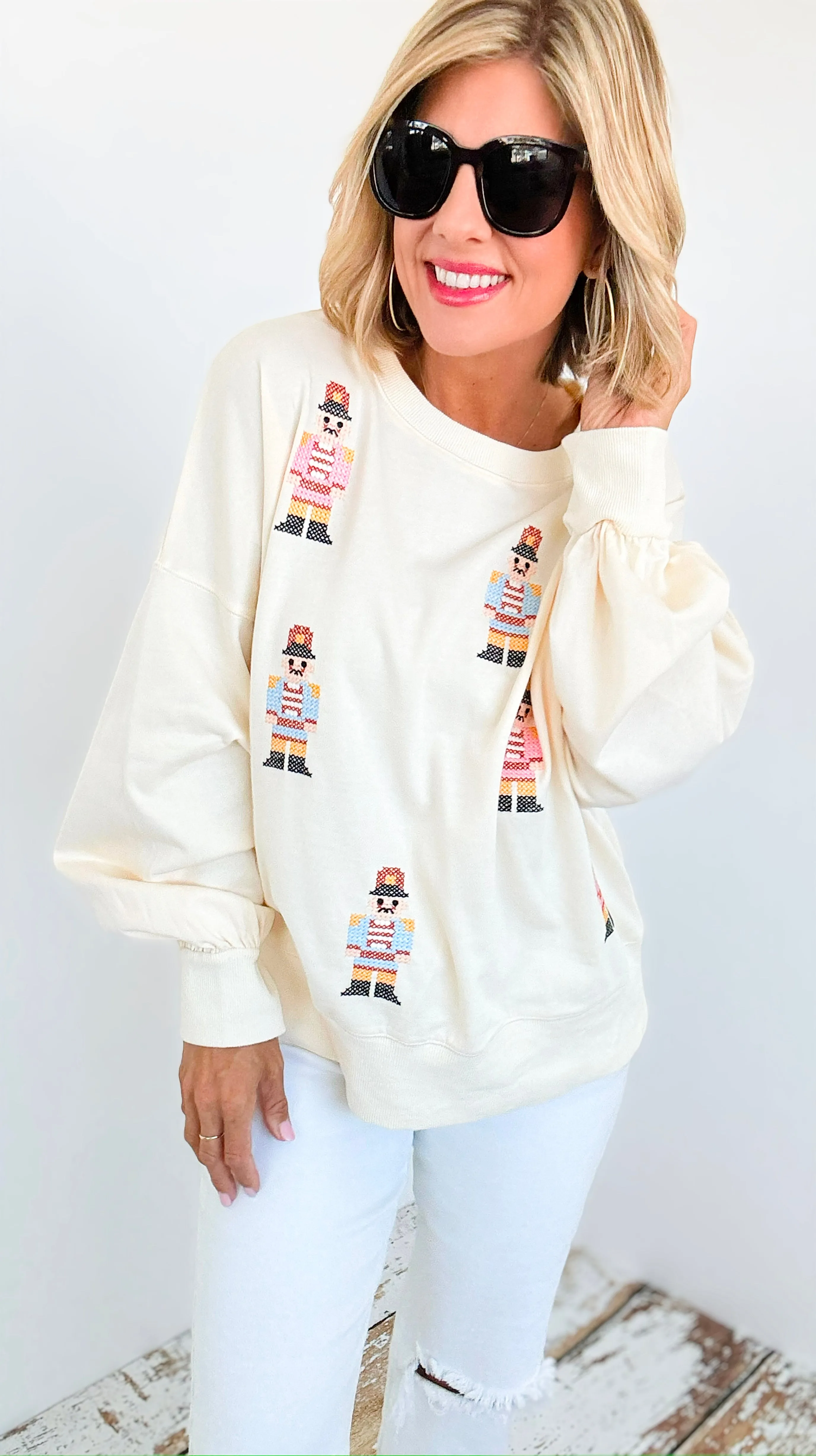 Nutcracker Cross Stitch Sweatshirt