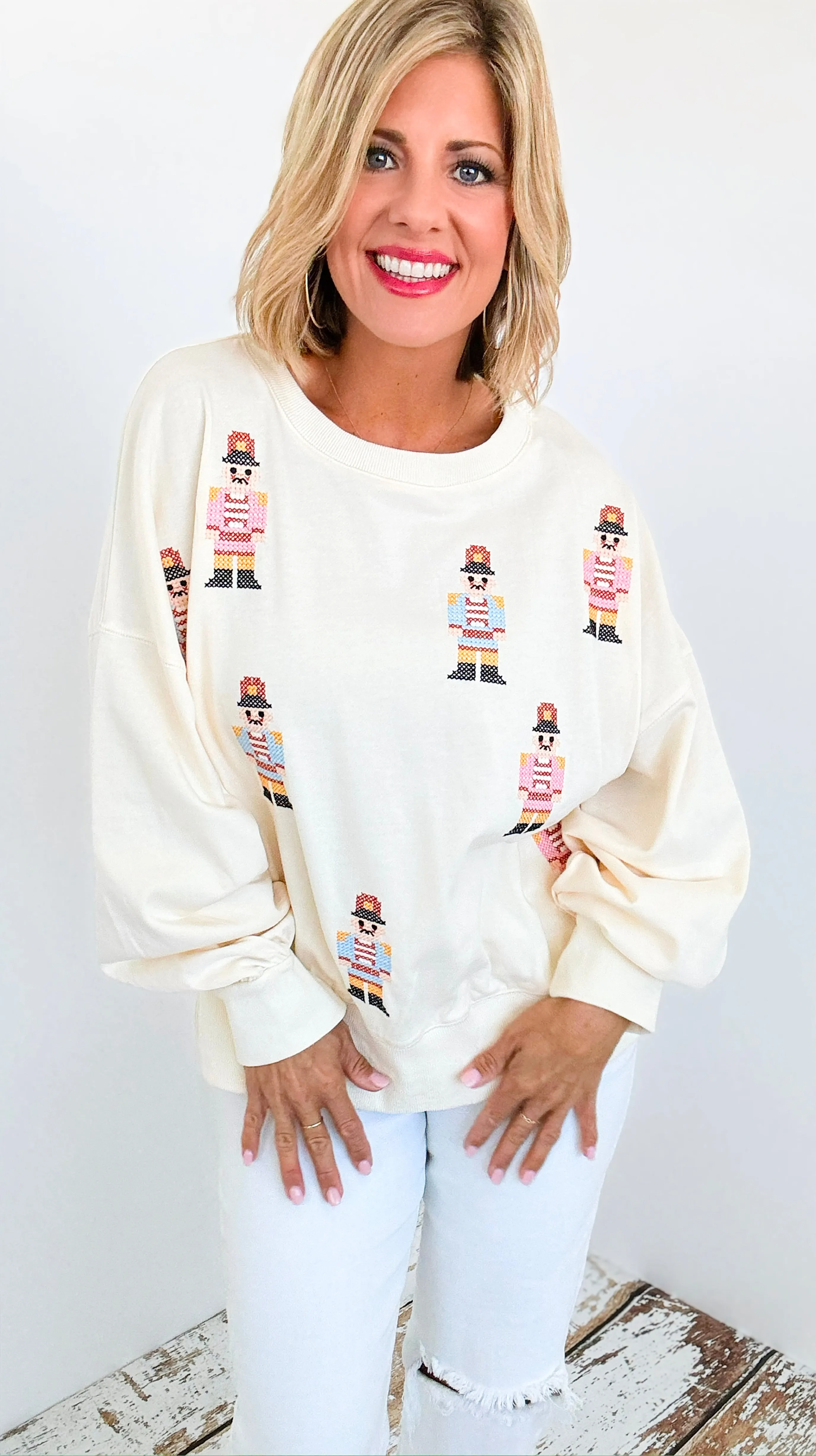 Nutcracker Cross Stitch Sweatshirt