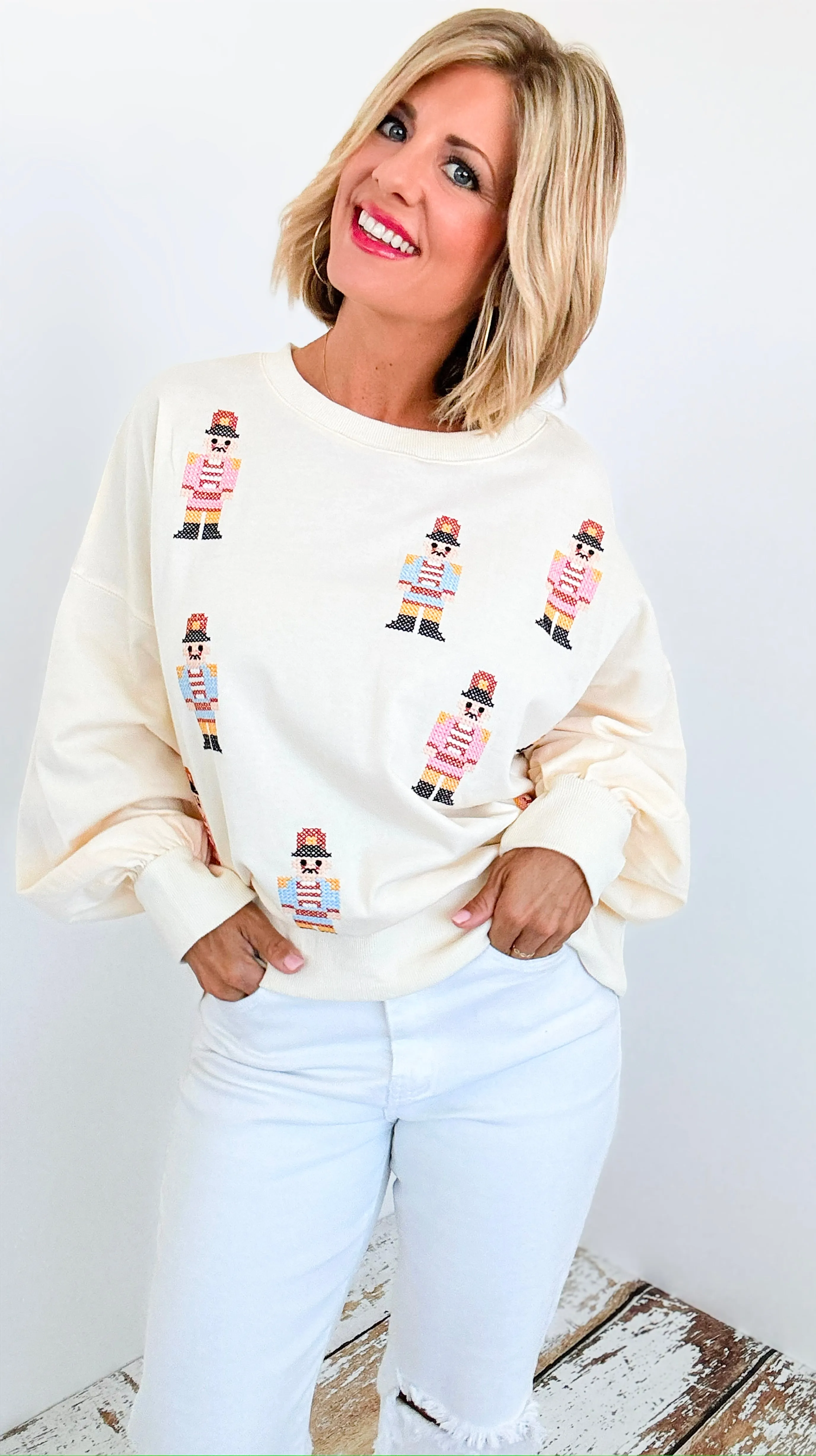 Nutcracker Cross Stitch Sweatshirt