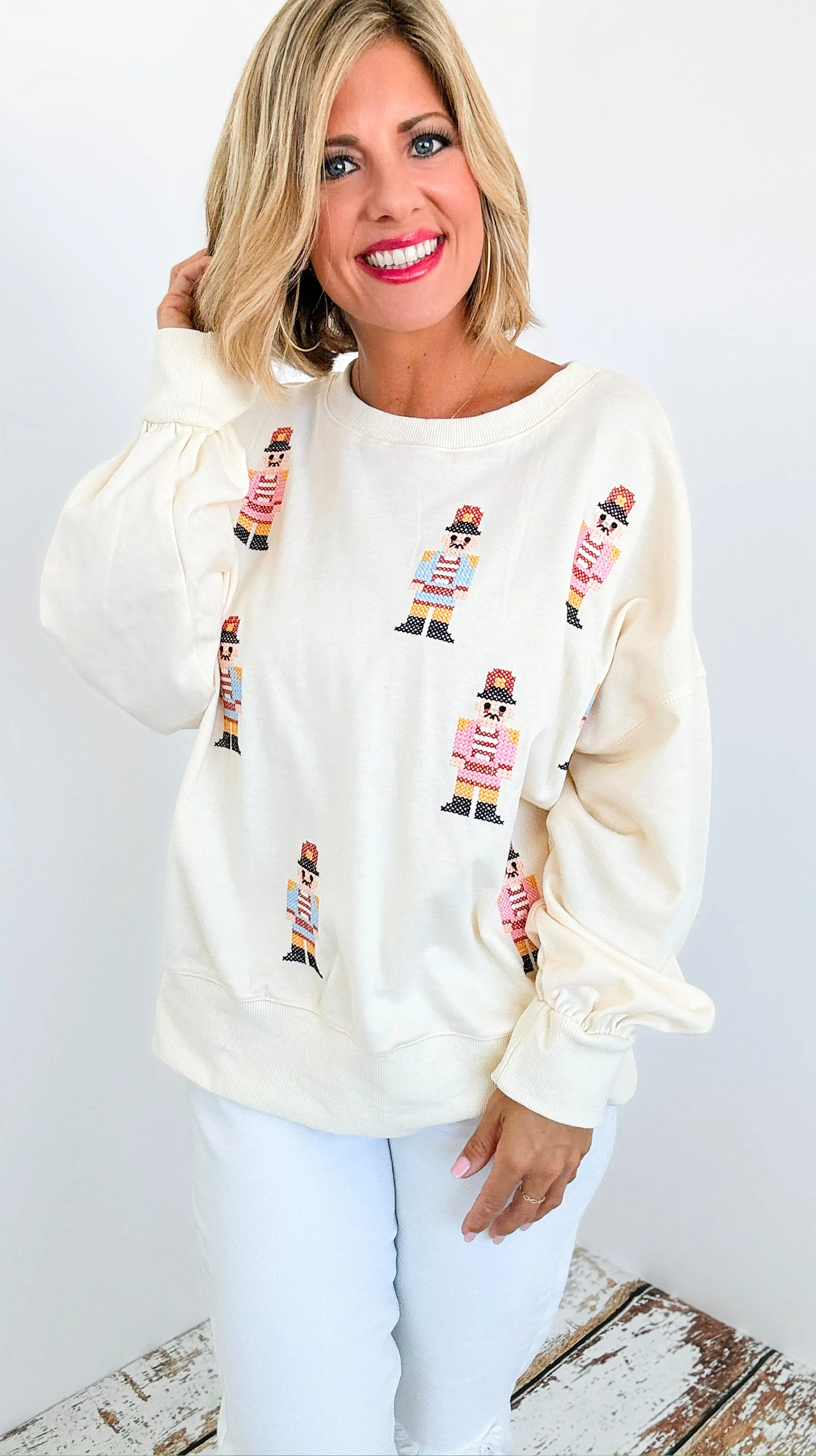 Nutcracker Cross Stitch Sweatshirt