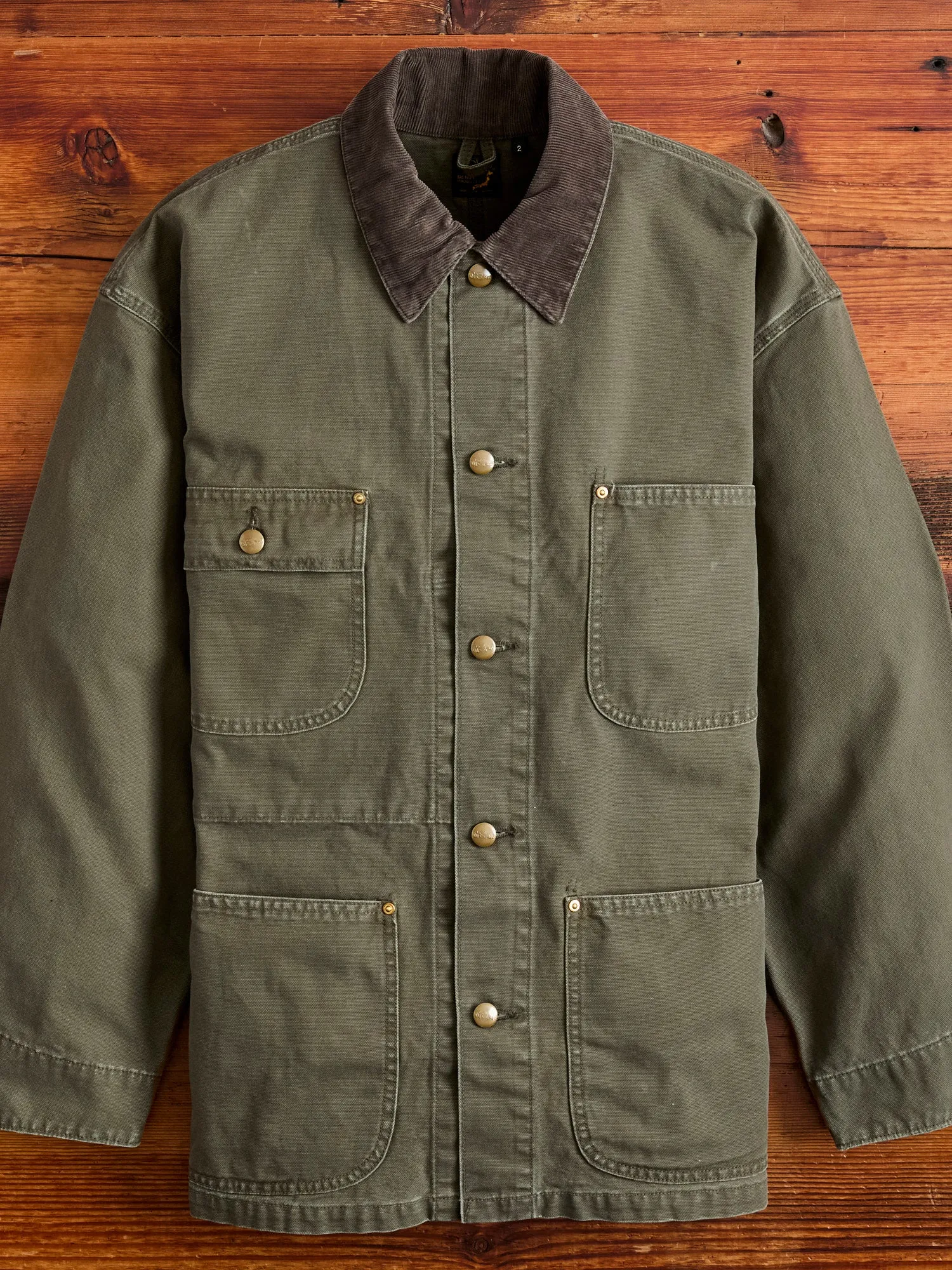 Relaxed Fit Canvas Coverall in Army Green