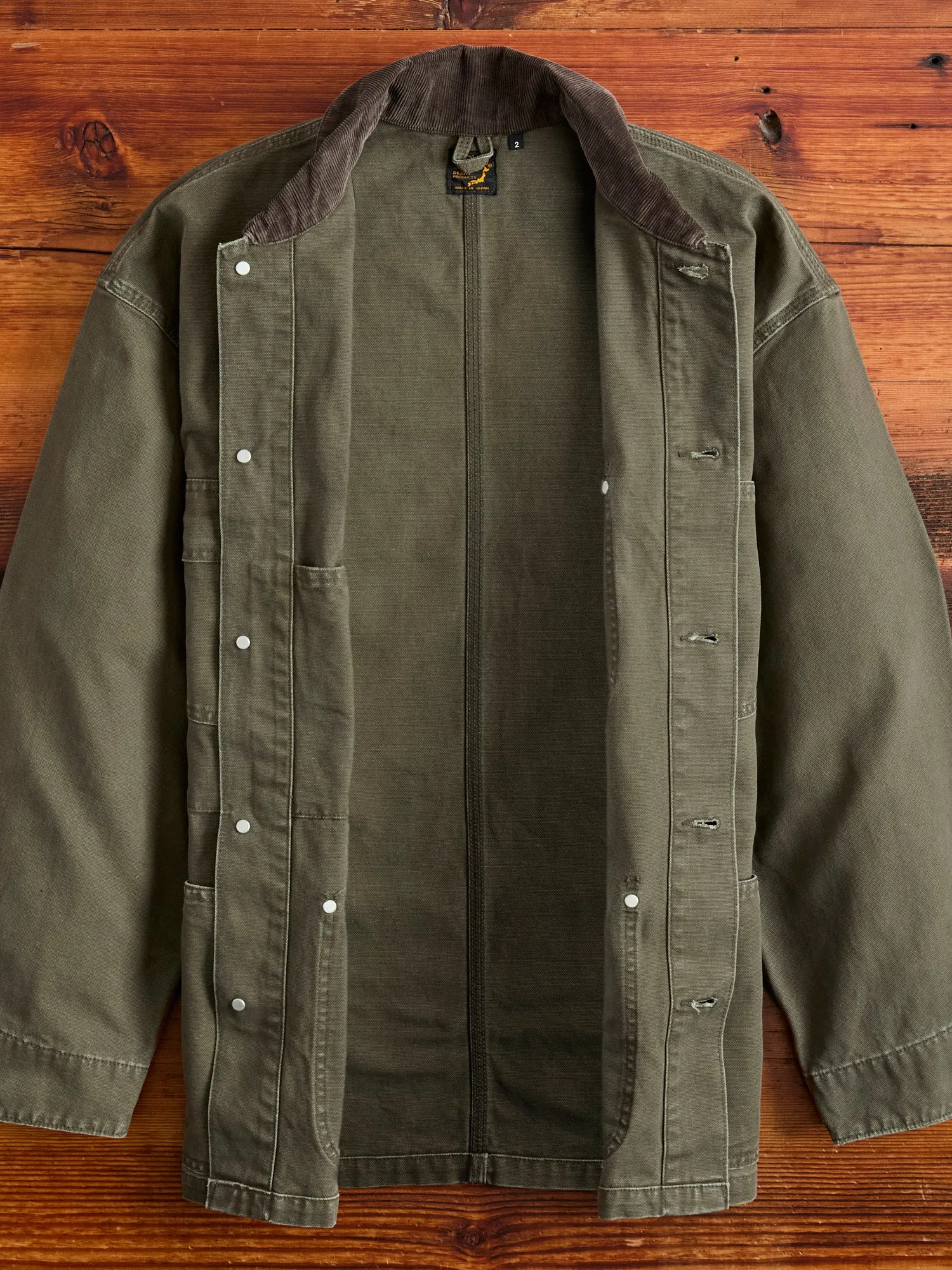 Relaxed Fit Canvas Coverall in Army Green