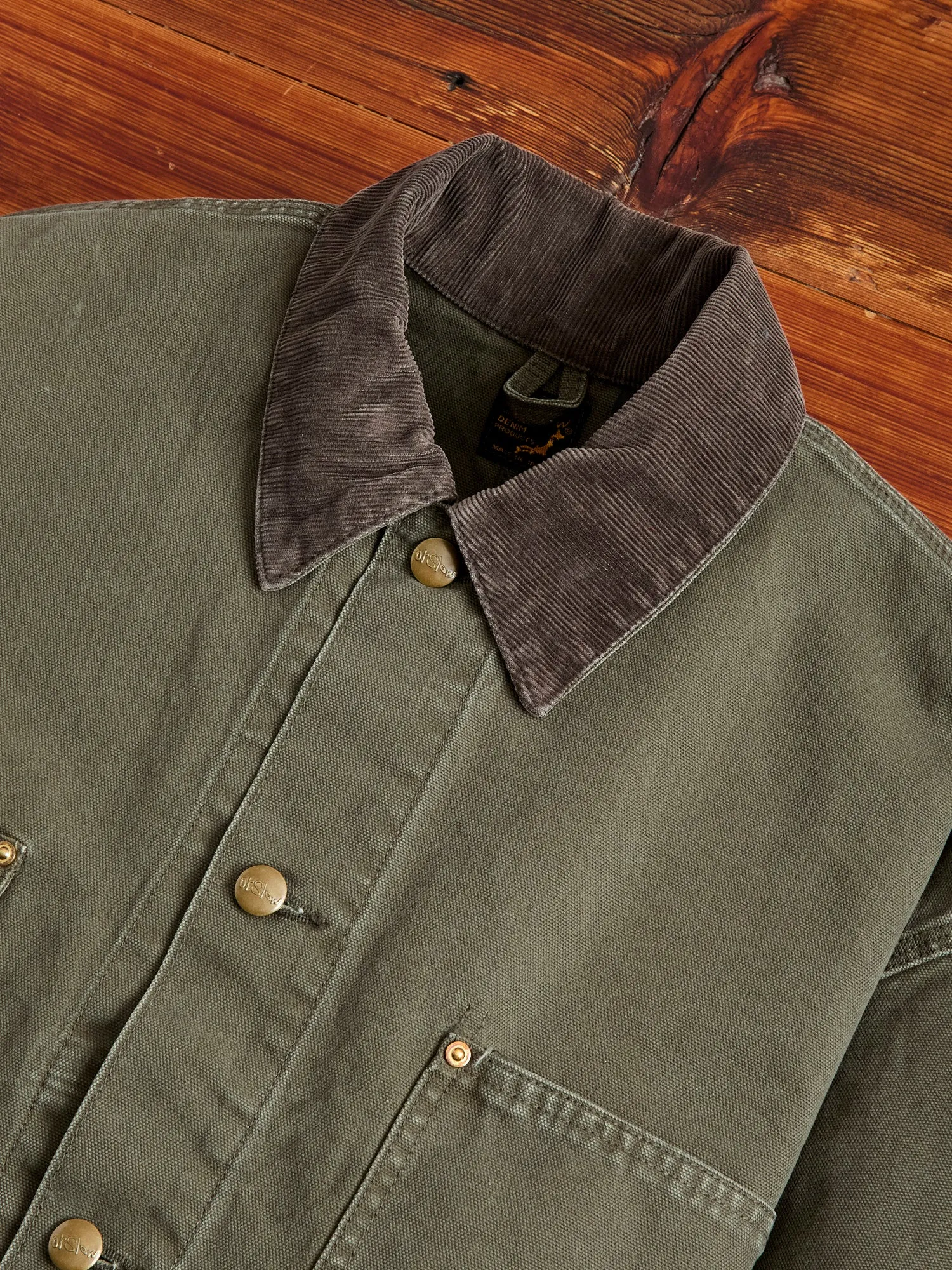 Relaxed Fit Canvas Coverall in Army Green