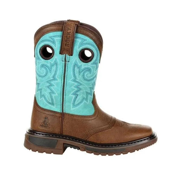 Rocky Children’s and Youth Original Ride Brown & Teal Western Boots RKW0299