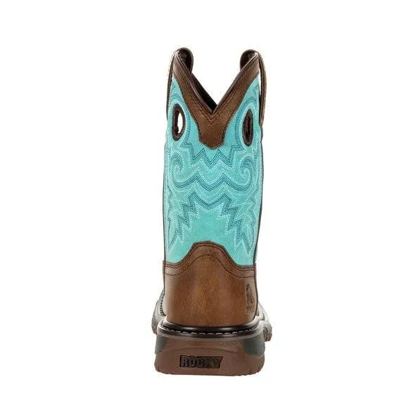 Rocky Children’s and Youth Original Ride Brown & Teal Western Boots RKW0299