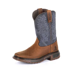 Rocky Little Kid's Brown and Blue Square Toe Boot