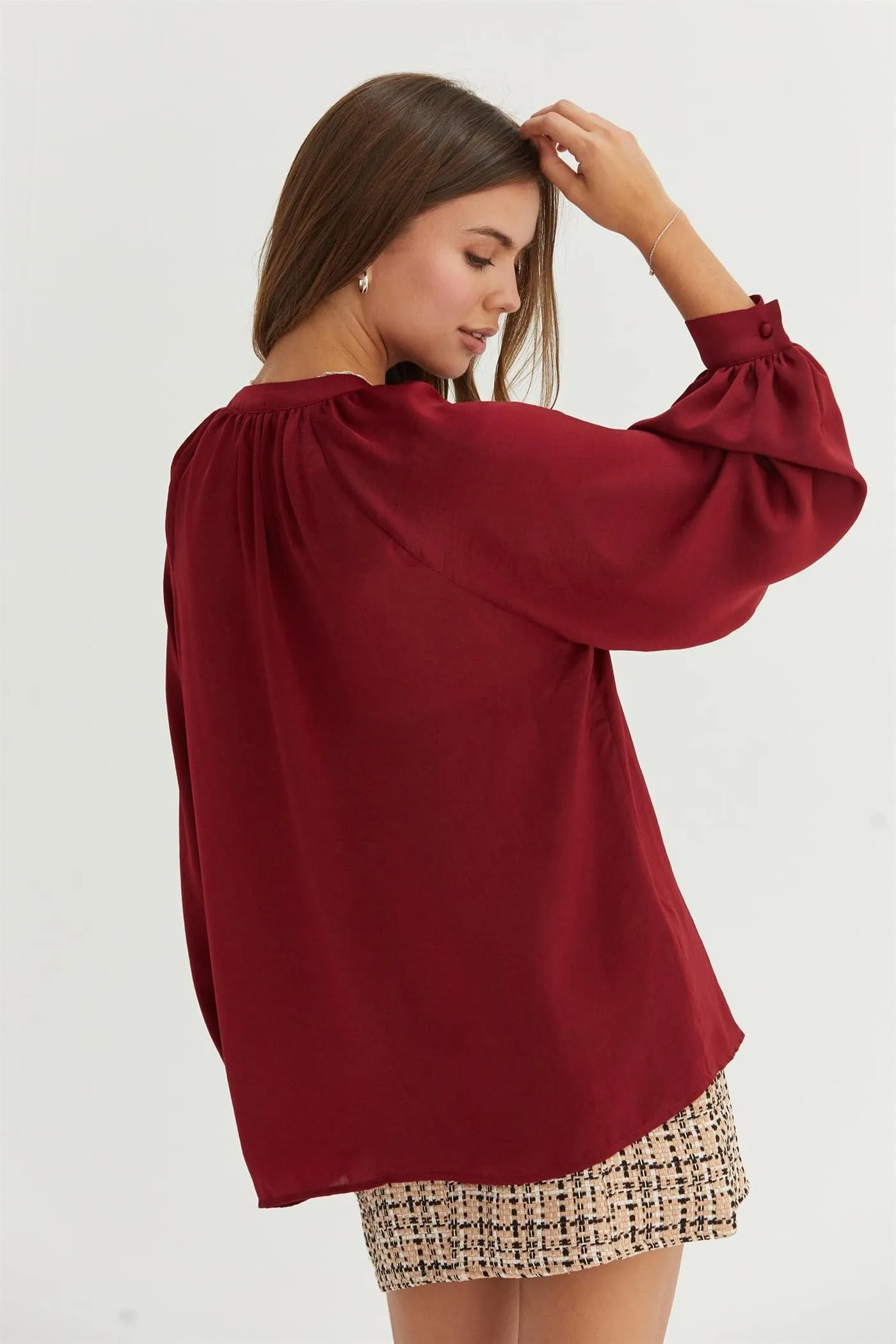 Ruffled Long Sleeve Blouse