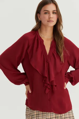 Ruffled Long Sleeve Blouse