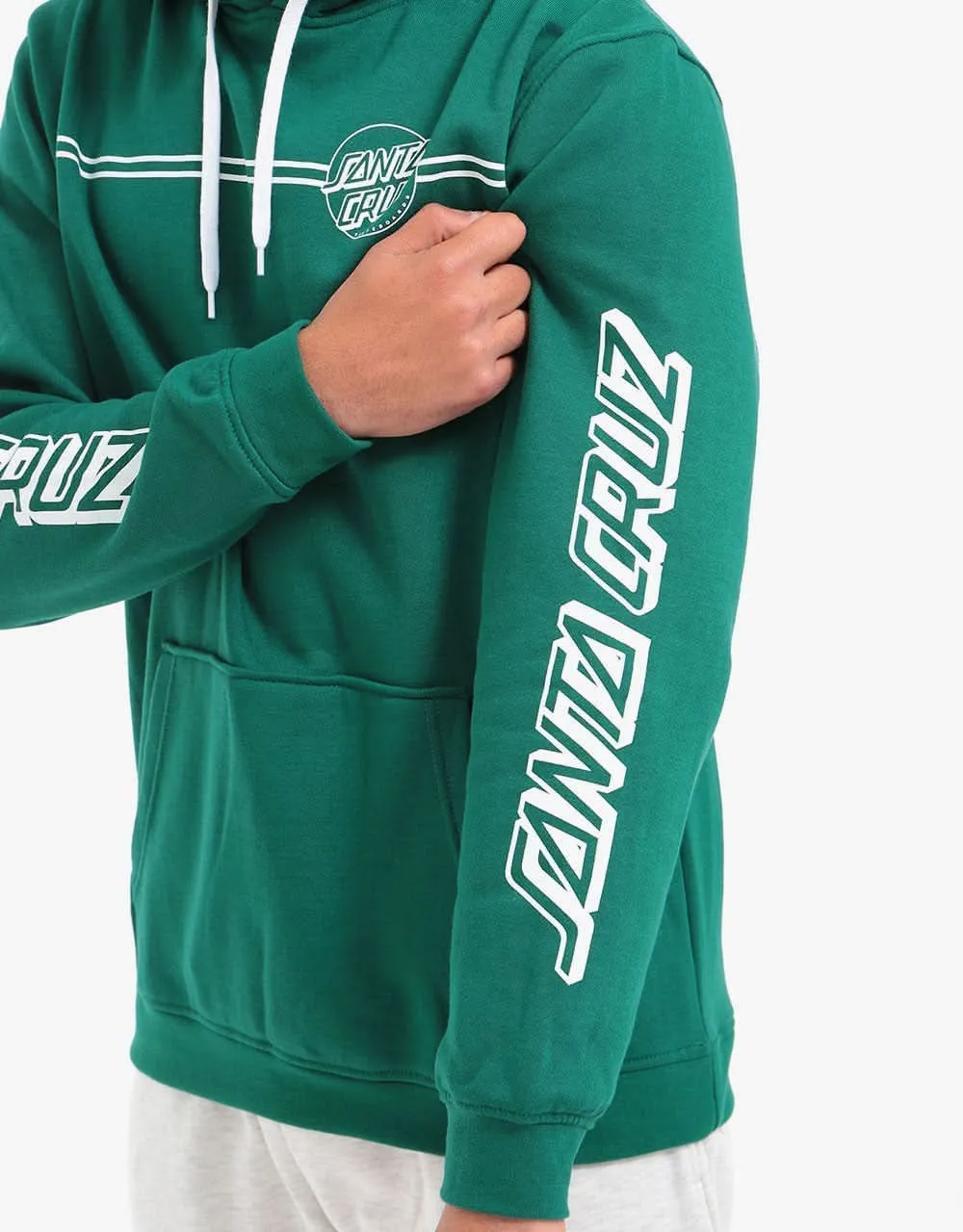 Santa Cruz Opus Dot Stripe Pullover Hoodie - Evergreen