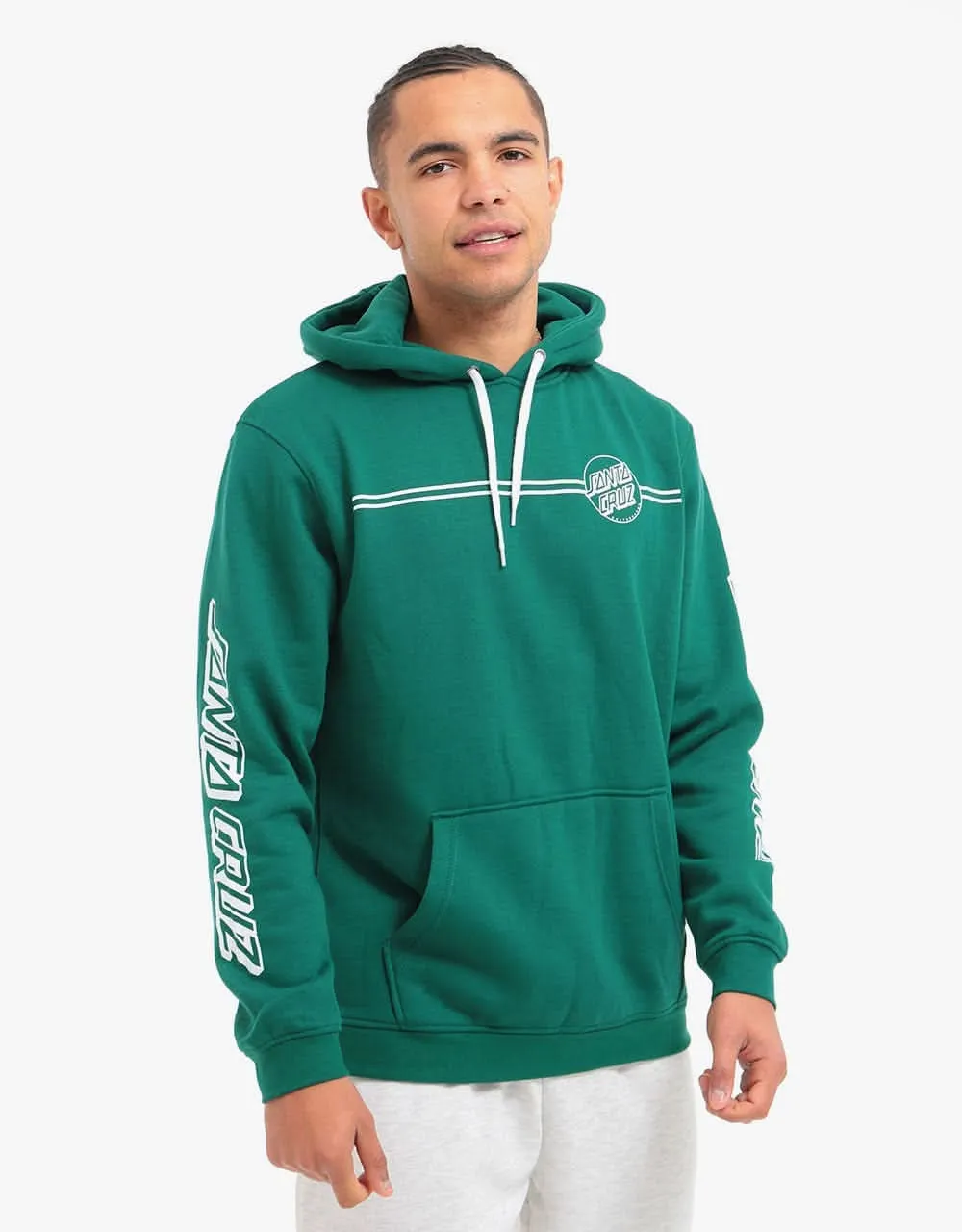 Santa Cruz Opus Dot Stripe Pullover Hoodie - Evergreen