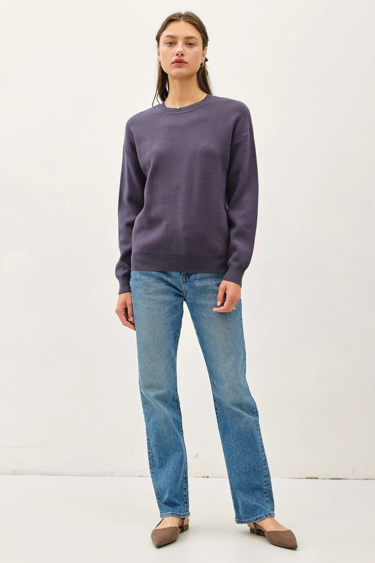 Soft Basic Round Neck Sweater - Final Sale