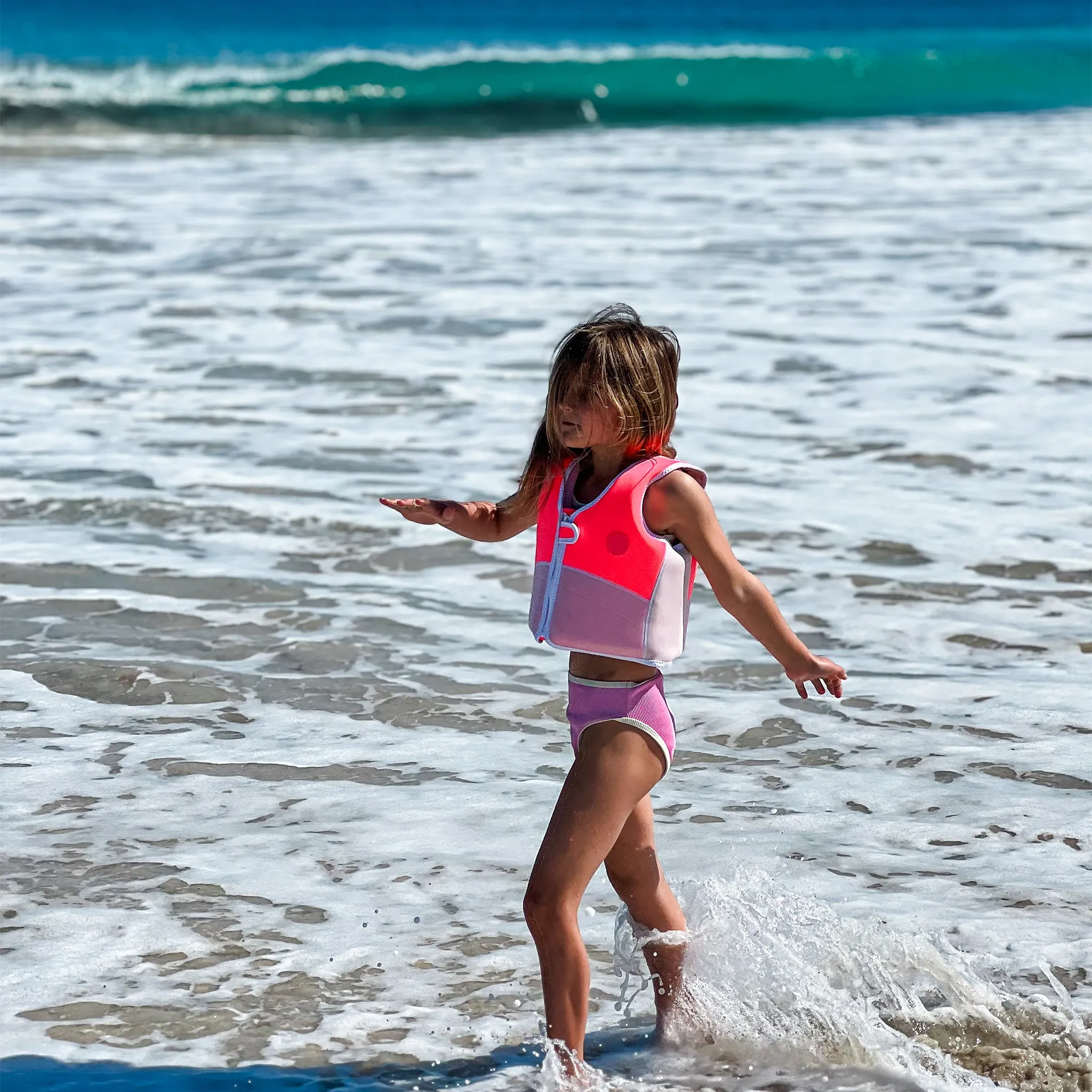 Swim Vest 3-6 | Melody the Mermaid Neon Strawberry