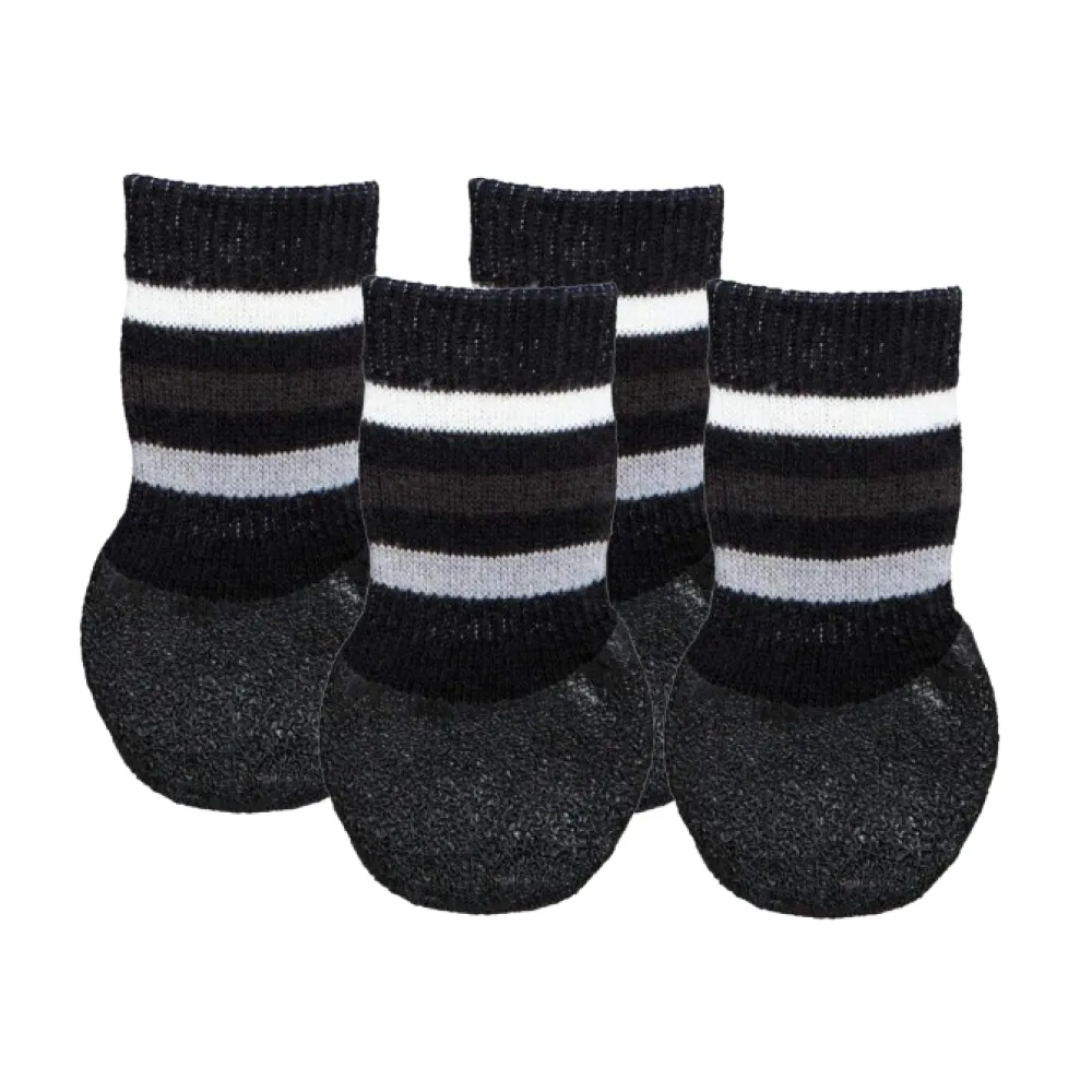 Trixie Non Slip with All Round Rubber Coated Socks for Dogs (Black, Set of 4)